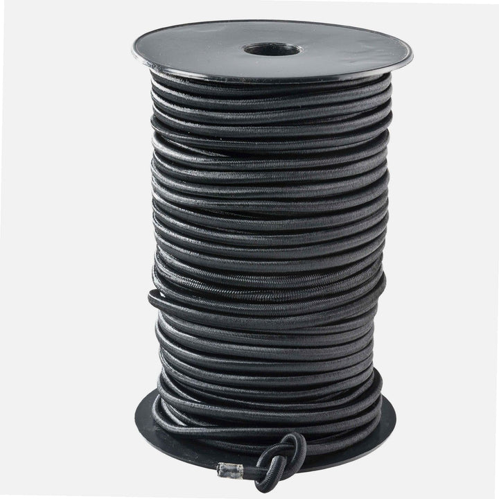 WERKA PRO Schwarzes elastisches Spannseil Verschiedene Längen 4 mm x 50 Meter auf Spule 4 mm x 50 Me