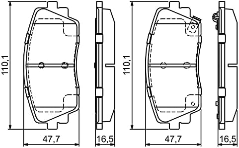 Bosch BP1683 Bremsbeläge - Vorderachse - ECE-R90 Zertifizierung - vier Bremsbeläge pro Set