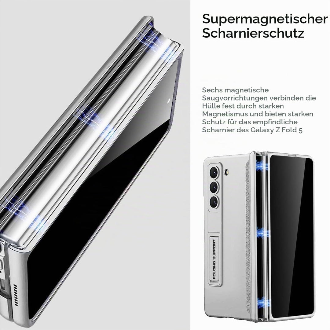 Miimall Kompatibel mit Samsung Galaxy Z Fold 5 Hülle mit Displayschutz Anti-Peeping+Magnetischer Sch