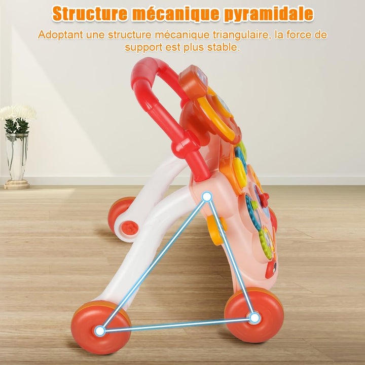 Lauflernhilfe für Babys, Laufwagen, Lauflernhilfe für Babys mit Musik-Player, stossdämpfendes Rad, G