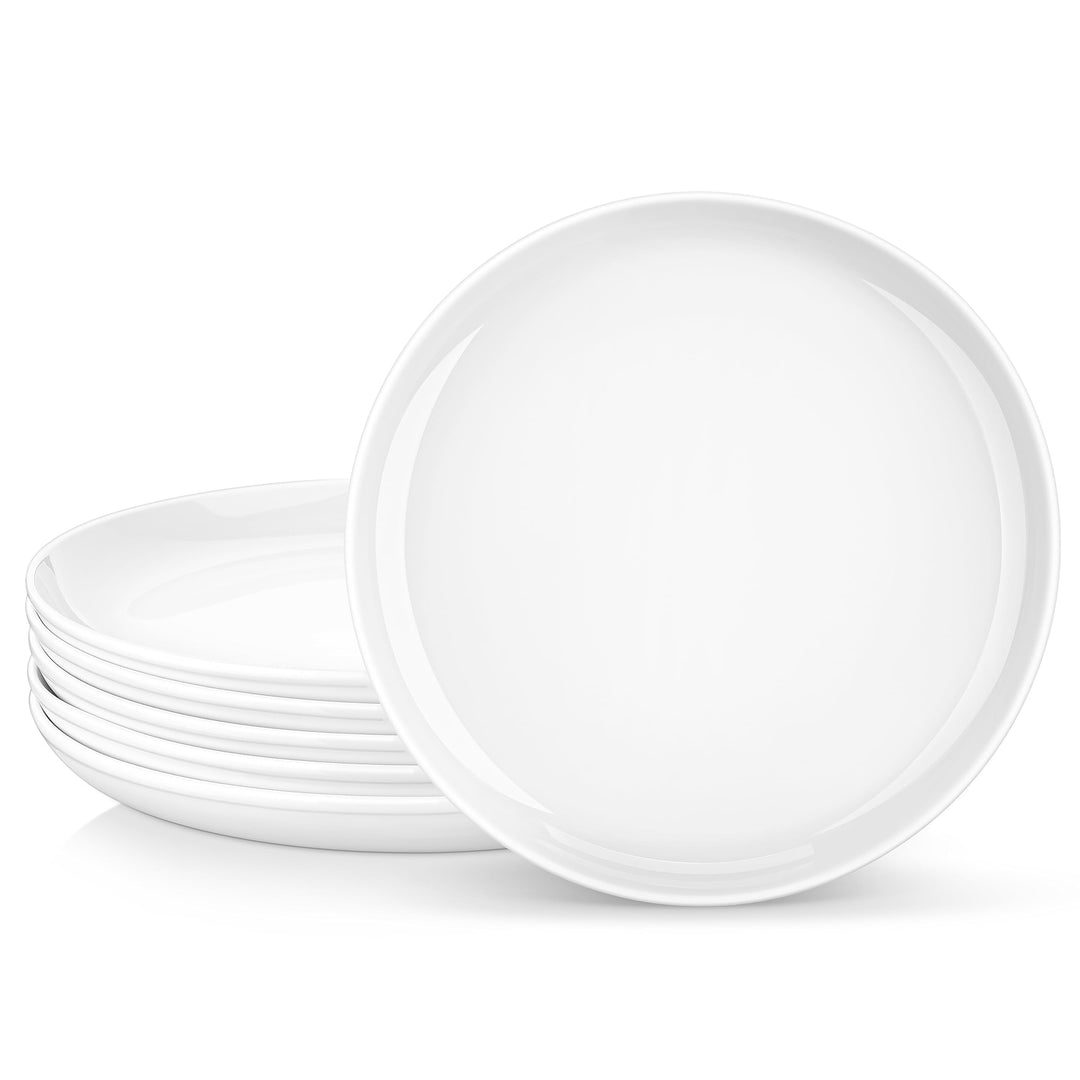 MALACASA, Serie REG, 10,5" Teller Set 6 Personen, Weiss Porzellan Speiseteller, Pastateller für Spül