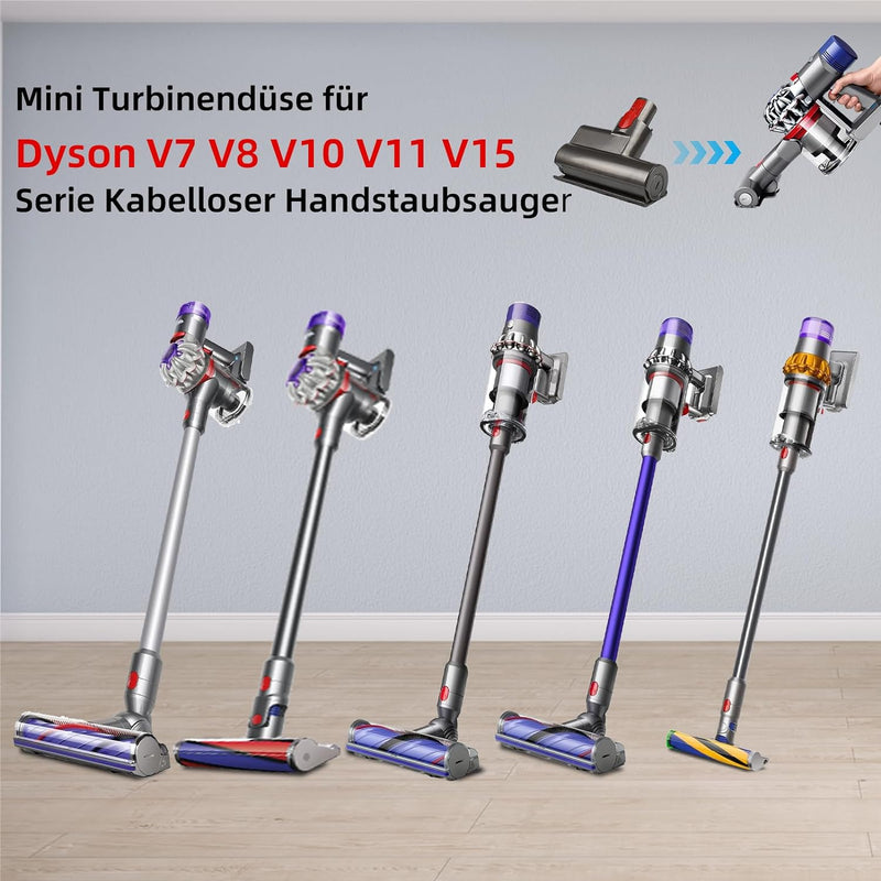 NIXOOT Mini Turbinendüse für Dyson V7 V8 V10 V11 V15 Serie Kabelloser Handstaubsauger, Ersatzbürste