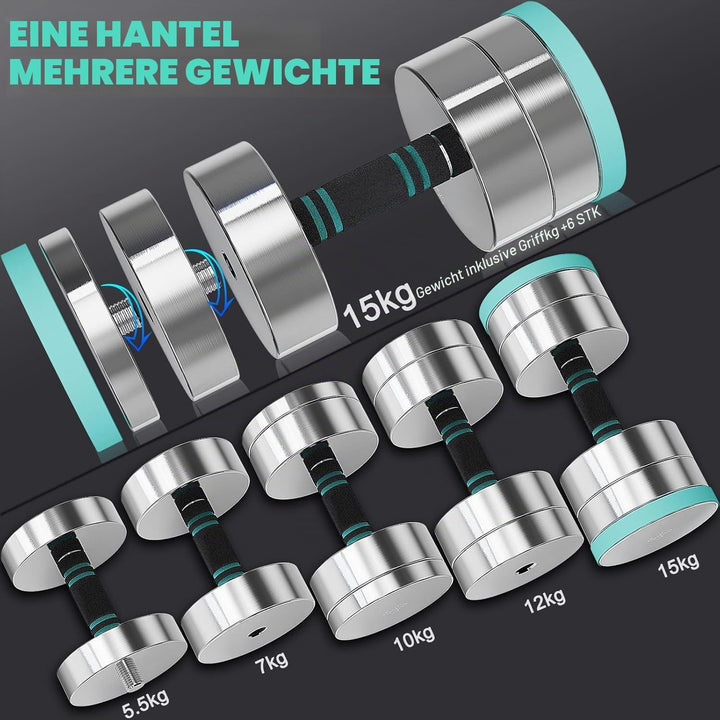 Dripex Hanteln Set, Hantel 2er Set oder Einzeln aus Stahl 2,5kg, 5kg, 7,5kg, 10kg, 15kg, 25kg, 30kg,