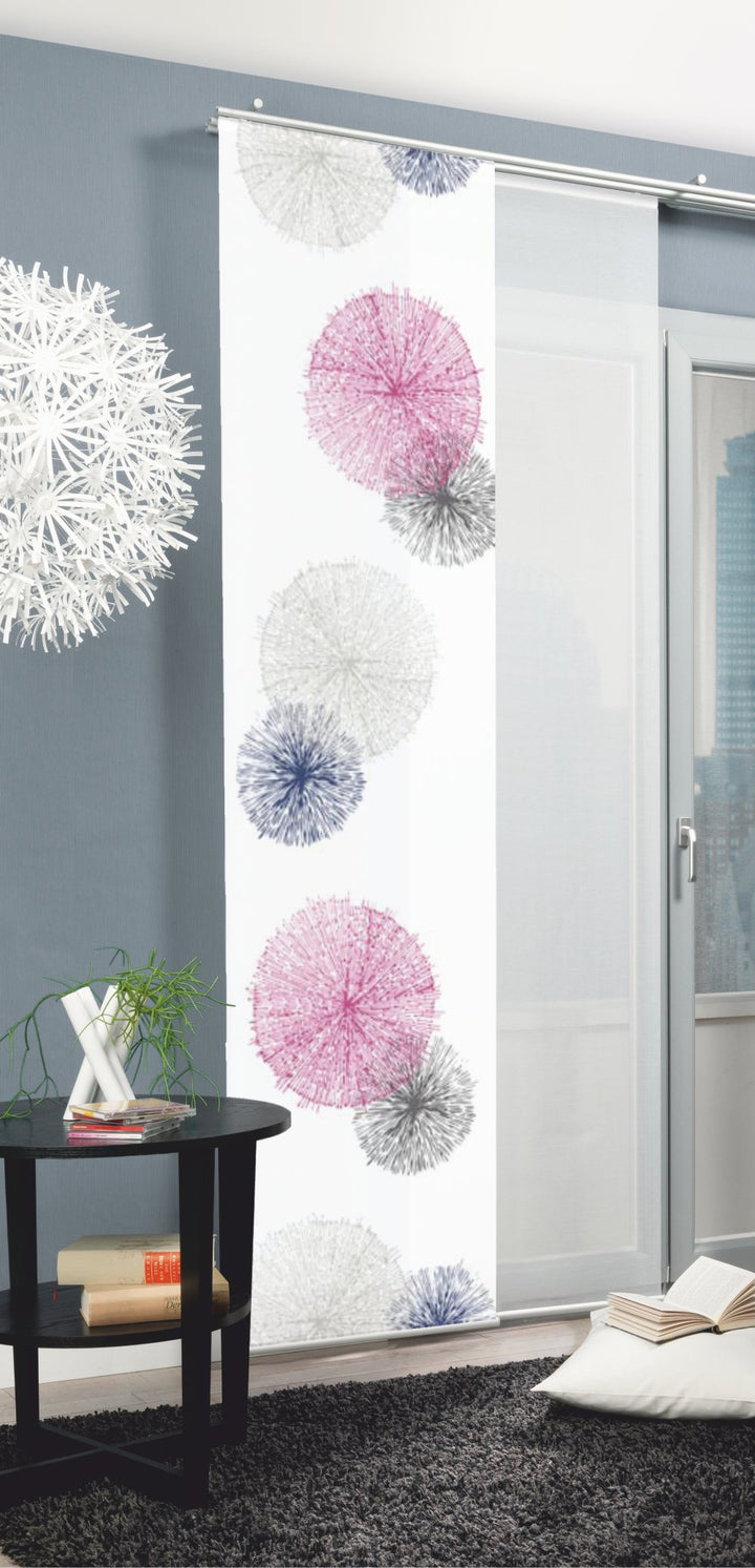 Home Fashion Rawlins Schiebevorhang, Polyester, rosa-grau-blau