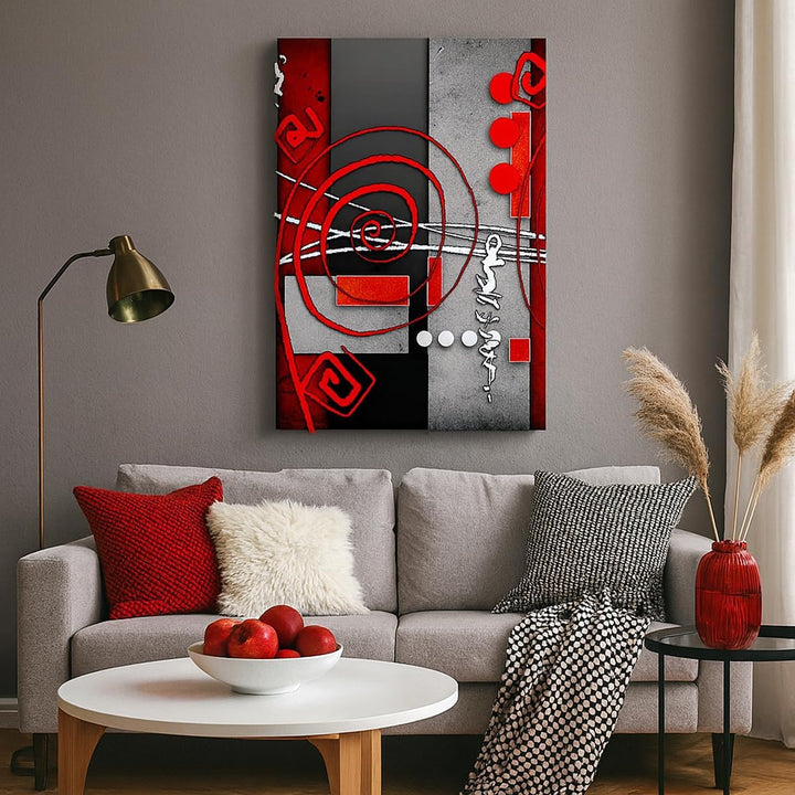 Bilder auf Leinwand 55x100cm Leinwandbild mit Rahmen Grafik geometrische figuren kreis Gross Wanddek