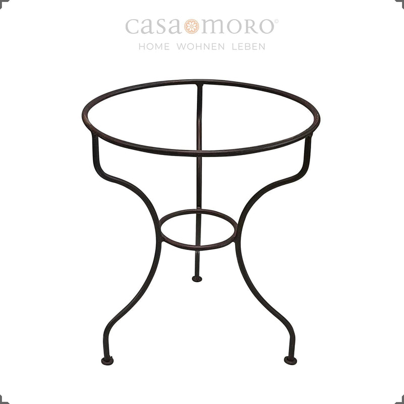Casa Moro Mosaik-Beistelltisch Ø45cm Ankabut Gelb mit Eisen-Gestell Höhe 50 cm Kunsthandwerk aus Mar