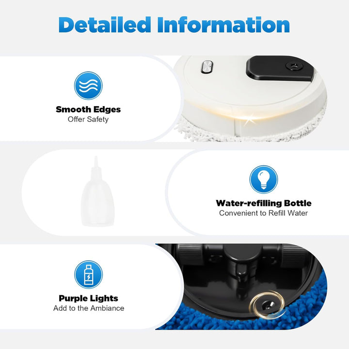 Saug und Wischroboter Selbstreinigend, Smart Saugroboter mit Wischfunktion &Hebarem Wischmopp, Robot