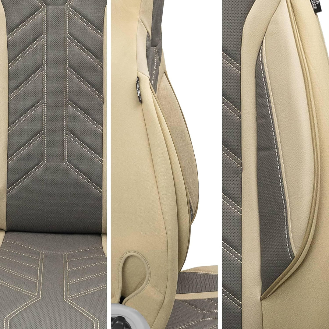 BREMER SITZBEZÜGE Mass Sitzbezüge Schonbezüge für Ford Fiesta MK 7 DPL509 DPL509 - Beige/Grau Fiesta