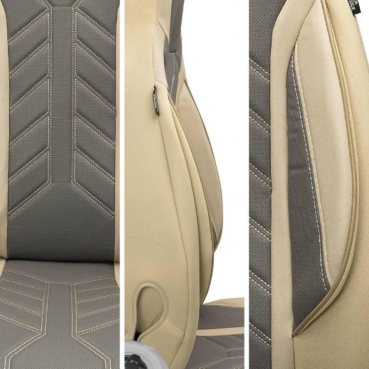 BREMER SITZBEZÜGE Mass Sitzbezüge Schonbezüge für Ford Fiesta MK 7 DPL509 DPL509 - Beige/Grau Fiesta