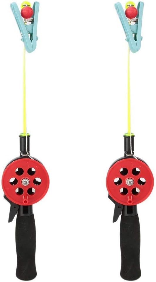 Jadeshay Angelrute, 2Pcs Fishing Kinderangel Krebsangel Mini tragbare EIS Angelrute mit Clip for Gar