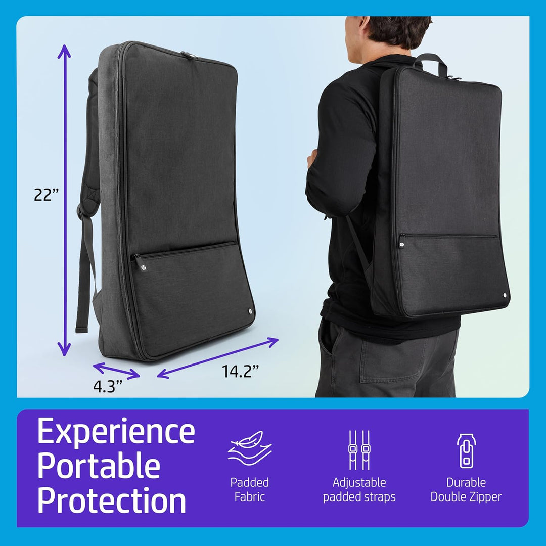HP Sprocket Photobooth Reise-Rucksack (Schwarz) - Gepolsterte Tasche mit verstellbaren Trägern und v