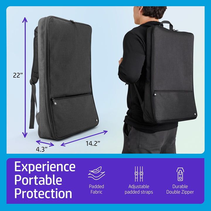 HP Sprocket Photobooth Reise-Rucksack (Schwarz) - Gepolsterte Tasche mit verstellbaren Trägern und v