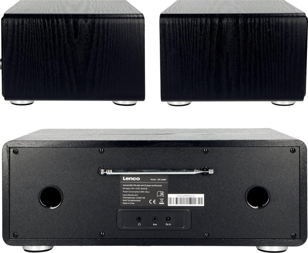 Lenco DIR 260 Internetradio - DAB+ Digitalradio - Bluetooth - WLAN - Radio-CD Player - 2,8“ Farbdisp