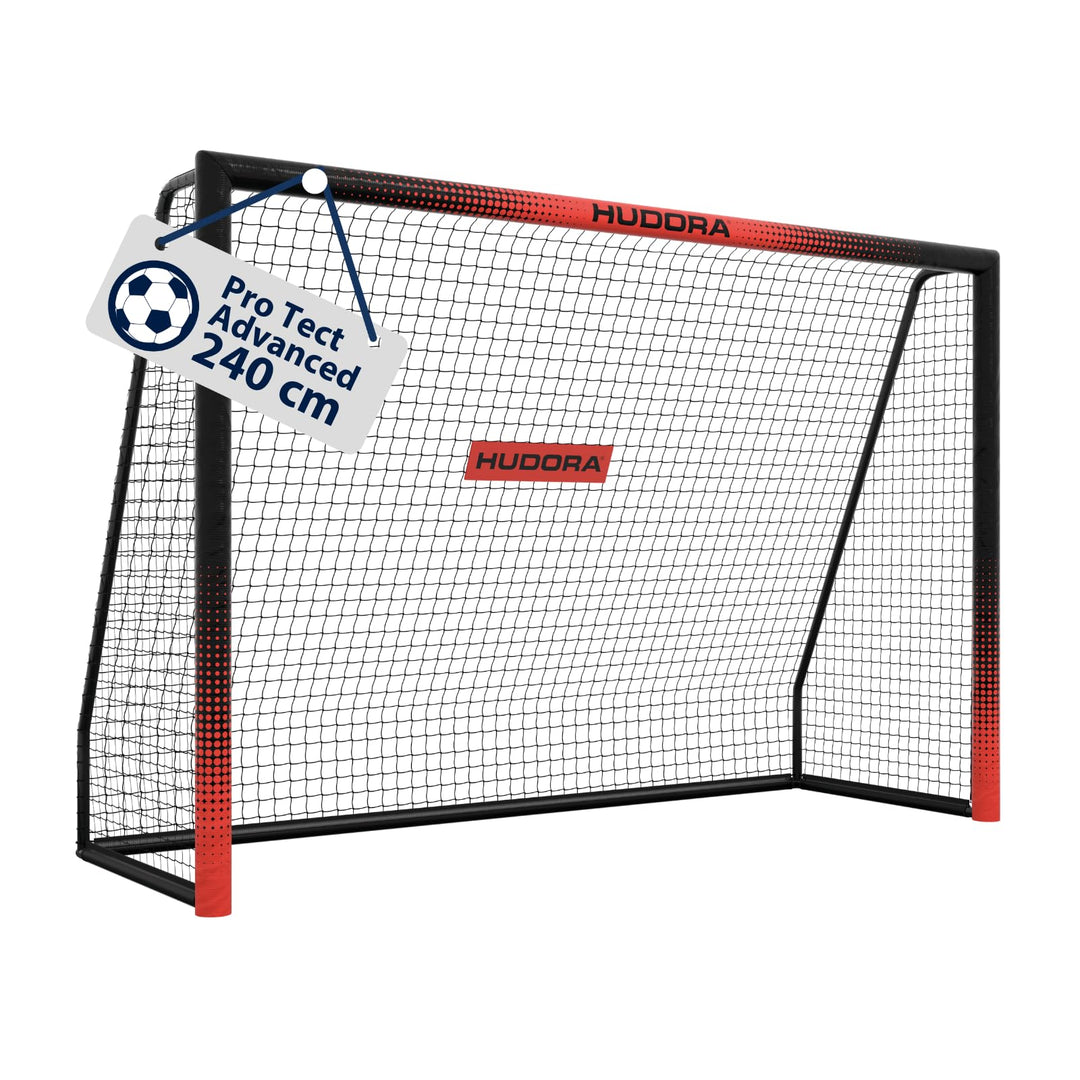 HUDORA Fussballtor Pro Tect Advanced – Outdoor Fussballtor mit Netz und wetterfester Ummantelung für