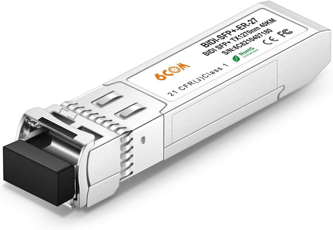 EIN Paar 10G SFP+ Bidi Transceiver, 10GBase-BIDI 1270 nm/1330 nm SMF, bis zu 40 km, kompatibel mit C