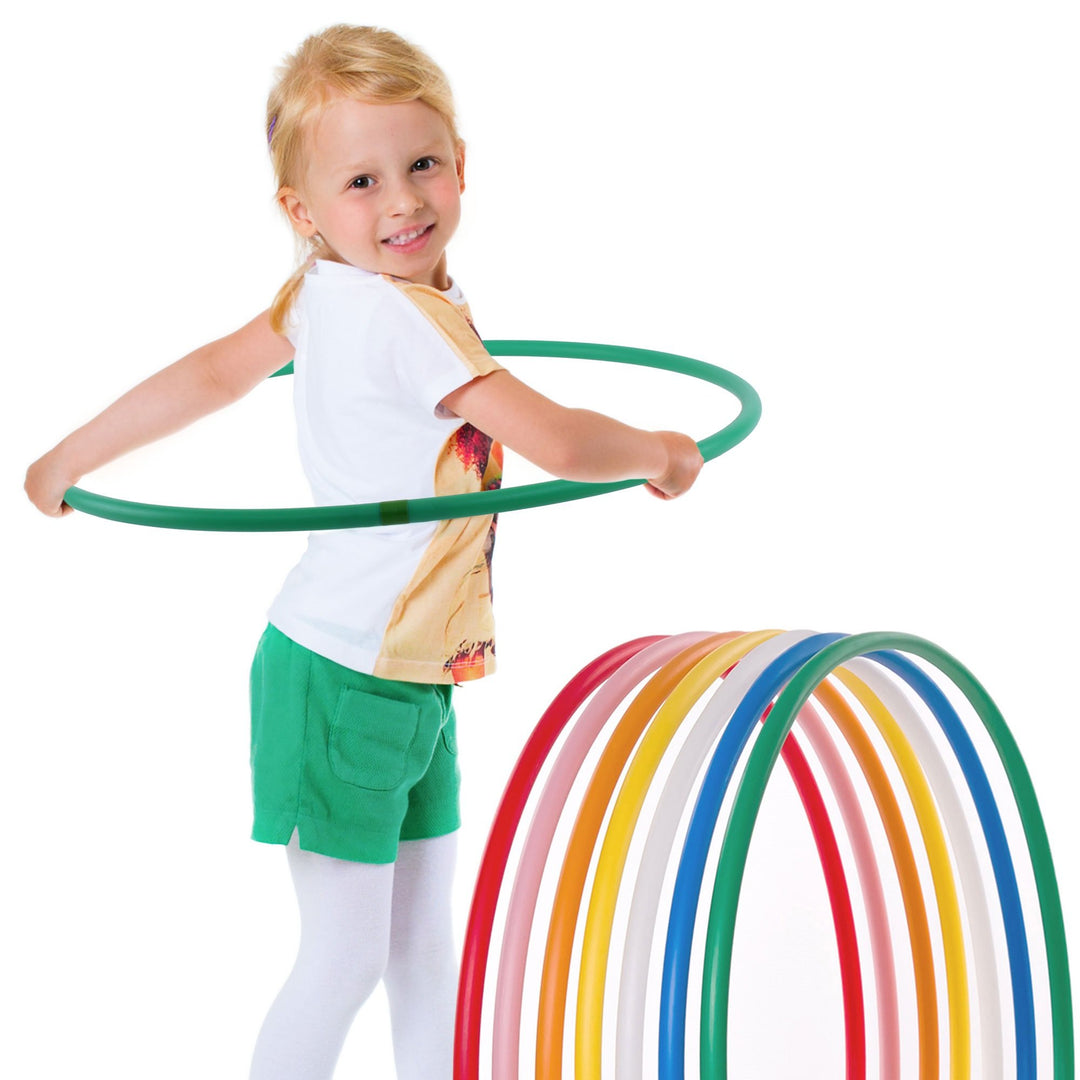 HOOPOMANIA Kinder Hula Hoop Reifen einfarbig [Ø60cm - Ø80cm] Hula Hoop für Kinder bunt Grün Ø75cm, G