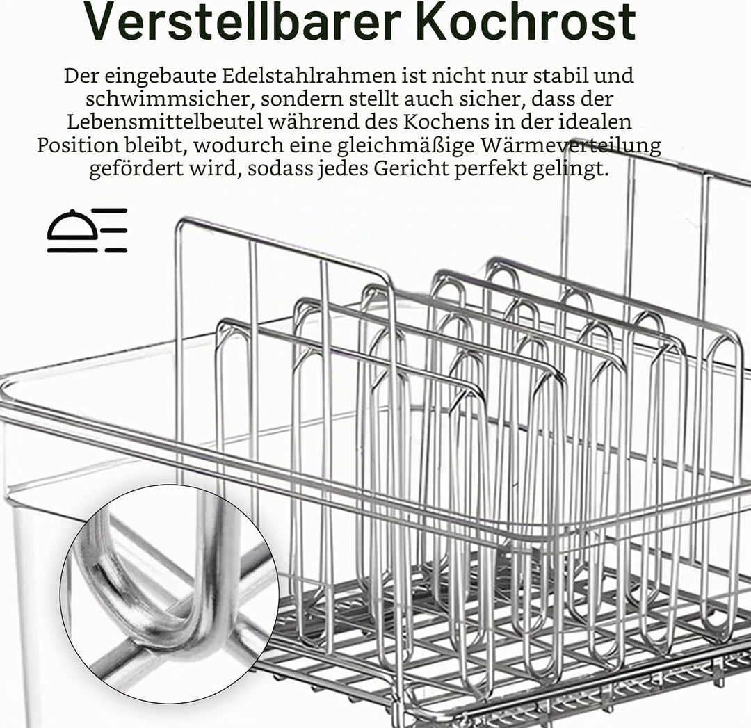 Sous Vide Behälter 12L mit Deckel und Rack Sous Vide Tools Container mit Isolierung Fassungsvermögen