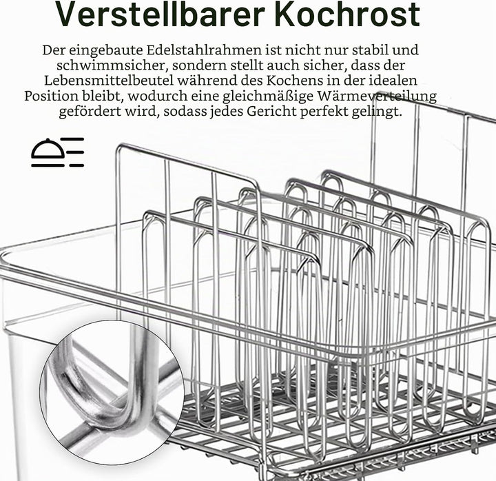 Sous Vide Behälter 12L mit Deckel und Rack Sous Vide Tools Container mit Isolierung Fassungsvermögen
