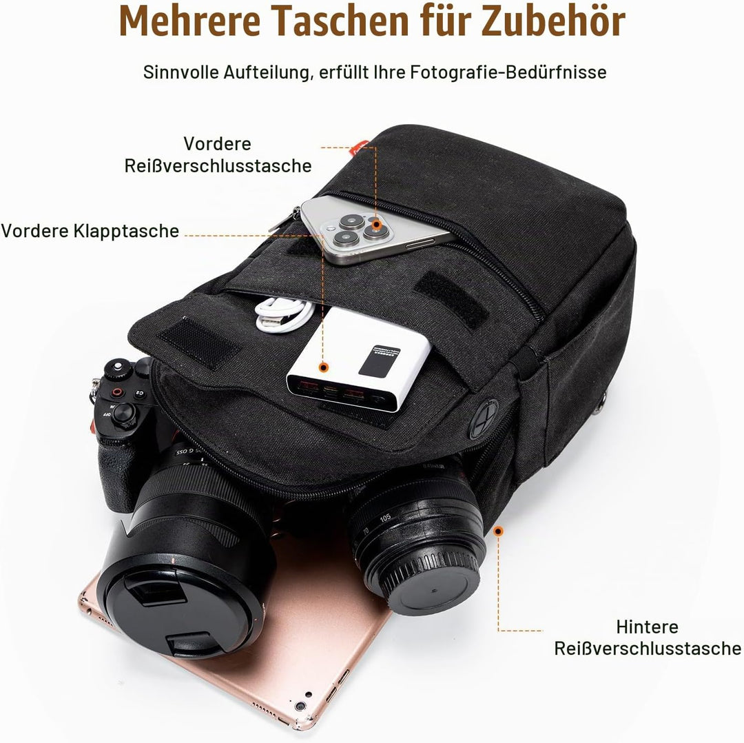 Cwatcun Kameratasche,Wasserdicht Kamerataschen Grosse Umhängetasche, Kamera Tasche für Spiegelreflex