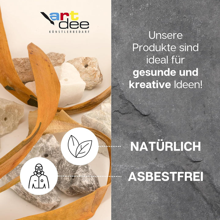 artdee® Speckstein Amulettsteine (10er Set) mit Loch – Asbestfreie Rohlinge zum Schnitzen & Basteln