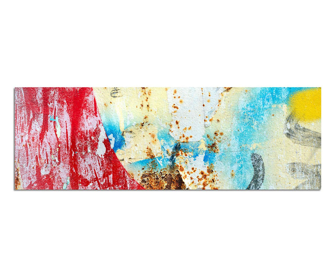Paul Sinus Art Panoramabild auf Leinwand und Keilrahmen 150x50cm Graffiti Poster abstrakt bunt
