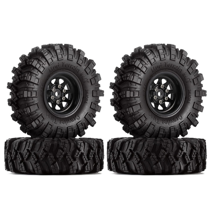 INJORA 1.0 RC Beadlock Rad Schlamm Reifen Set Deep Dish 1, 0 Räder für Axial SCX24 FCX24 FCX18 Gladi