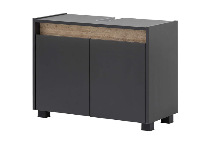 Schildmeyer Waschbeckenunterschrank 148465 Cosmo, 80 x 54,5 x 33 cm (BxHxT), anthrazit Breit Anthraz