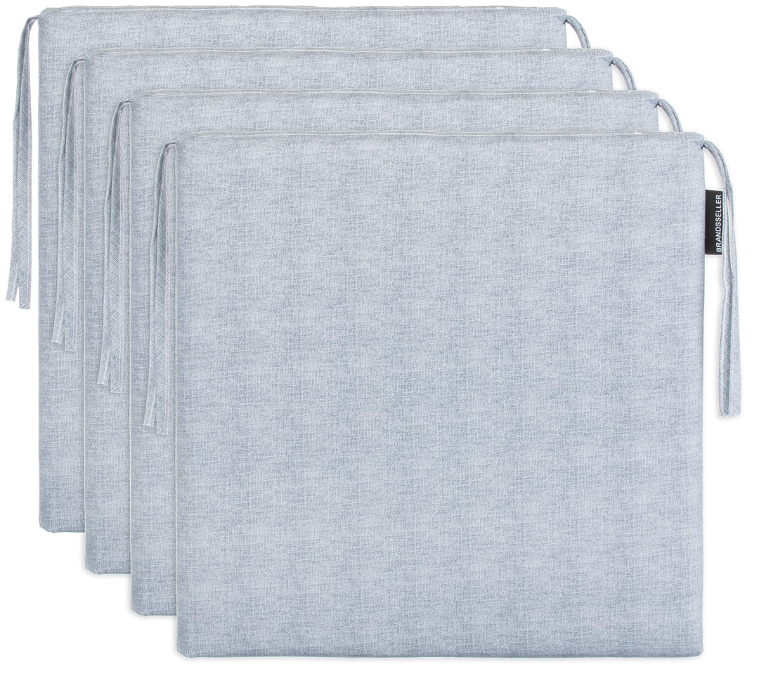 Brandsseller Sitzkissen 4er-Set ca. 40x40 cm mit Klettverschluss Stuhlauflage Sitzauflage 4 Kordelbä