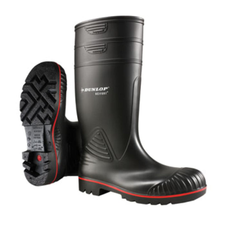 Dunlop Protective Footwear, A442031, Acifort Heavy Duty Full Safety, Schwarz/Rot, Grösse 39 EU 39 EU