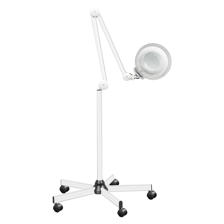 5X LED Lupenleuchte, Lupenlampe mit Klemme, Arbeitsplatzlampe Kosmetiklampe 125-mm Glaslinse Kosmeti