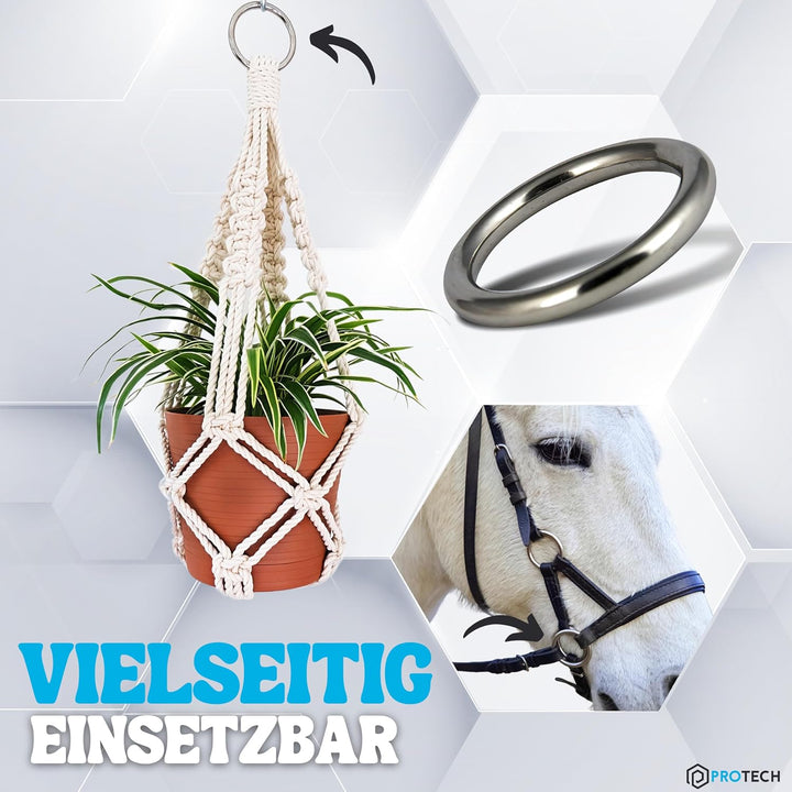 PROTECH 10 Stück O-Ring Edelstahlringe - Ring 12x70mm Rundringe aus rostfreiem Edelstahl A4 V4A gesc