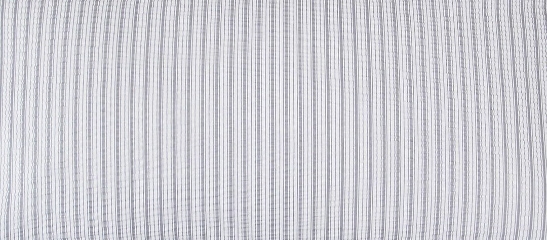 Seersucker Seitenschläferkissen-Bezug 40x145cm - Streifen in grau und weiss - 100% Baumwolle, Überzu
