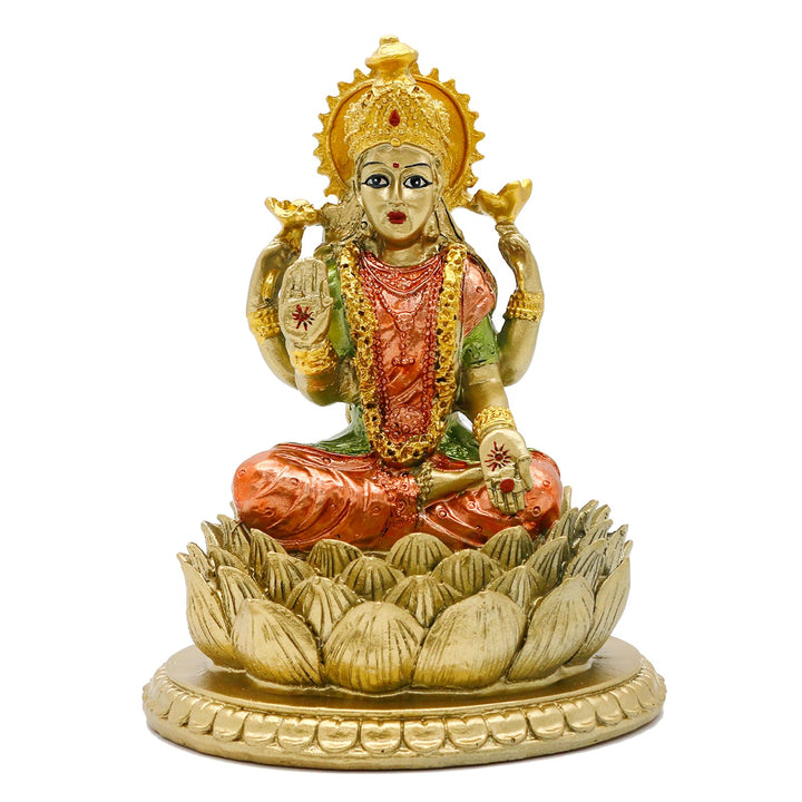 Hindu-Göttin Laxmi Lotus-Skulptur - Indischer Gott Lord Lakshmi Puja Statue - Indien Murti Idol Figu