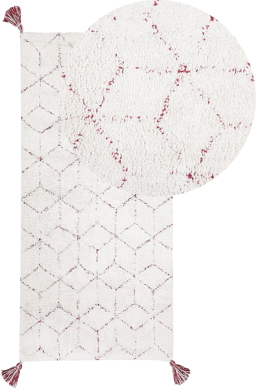 Dekorativer Teppich Shaggy mit Fransen weiss 80x150 cm Sakarya