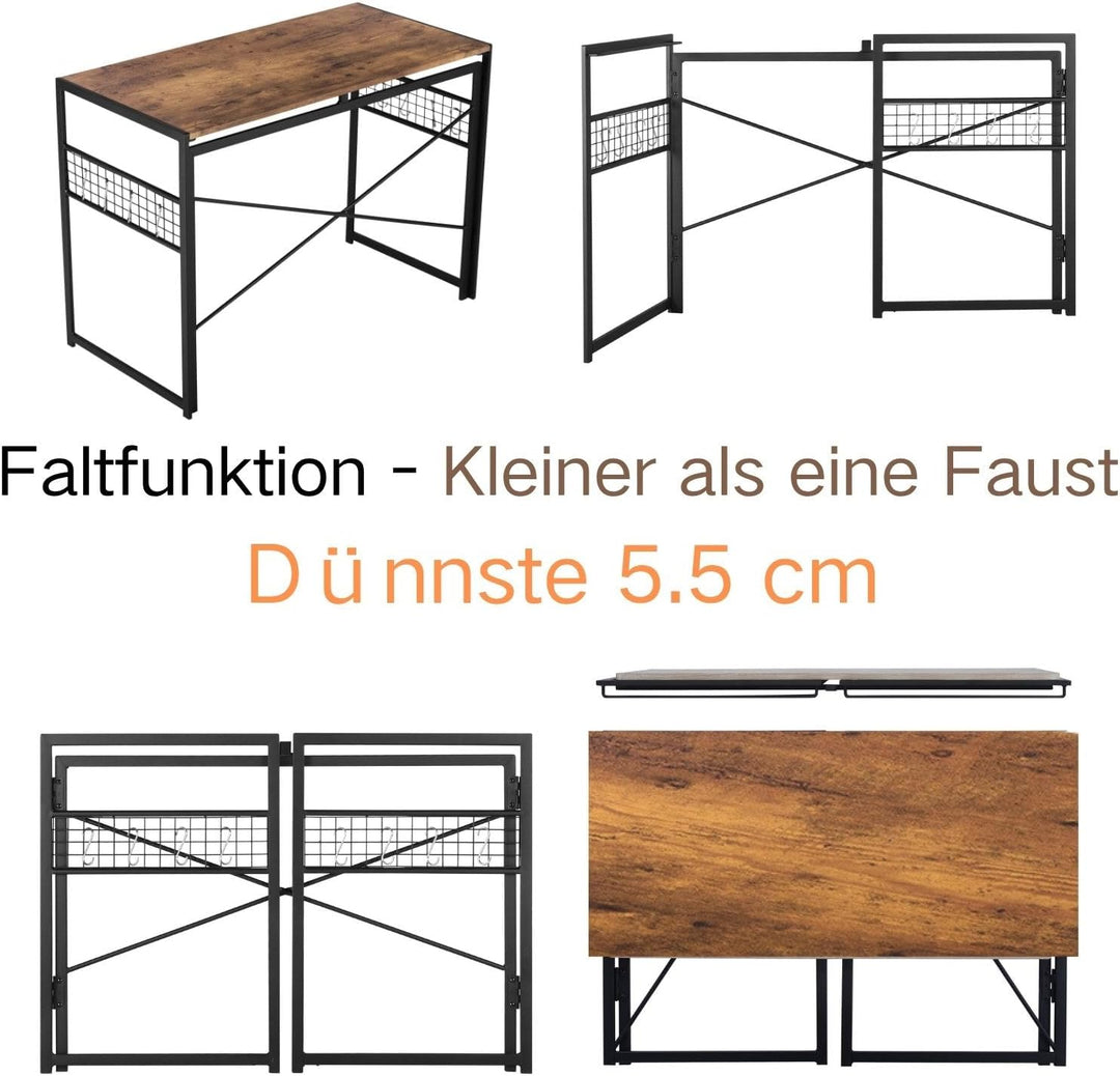 FurnitureR Arbeitstisch Lebensmittel faltbar 100x50cm - Klapptisch Gastro mit Stahlrahmen, rostfrei,