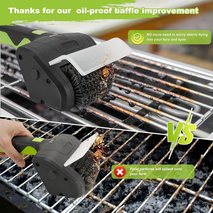 Motorisierte Grillbürste PURAMI Safe Grillen Rescue Geschenk No Shedding Bristles, 360° Rotating Cle