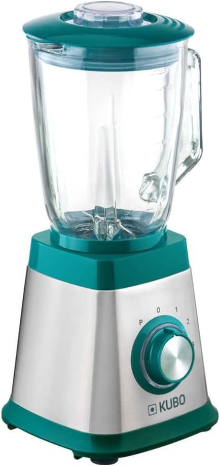 Kubo Mixer aus Glas, 1000 W, 4 Geschwindigkeiten, 1,5 l, 6 Klingen aus Edelstahl, Eiswürfelfunktion