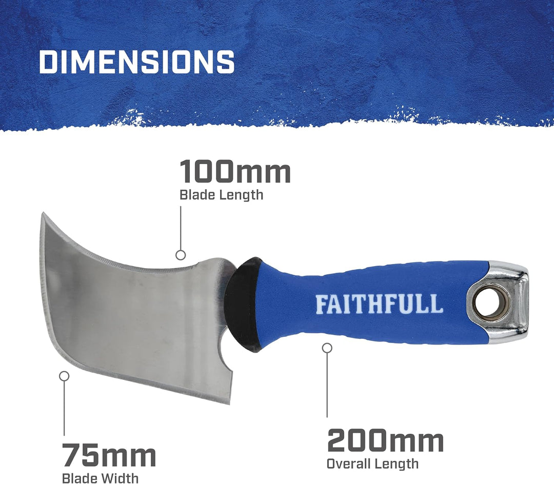 Faithfull SGWINDME Profi Fenstermesser Quarter Moon, Blau