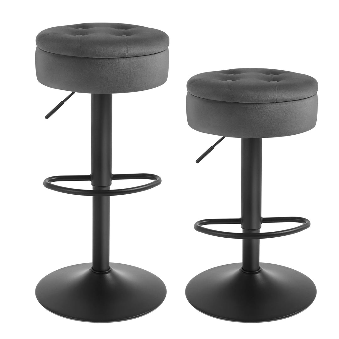 WOLTU Barhocker 2er Set, Sitzhocker mit Stauraum, Hocker höhenverstellbar 360° drehbar, Drehhocker f