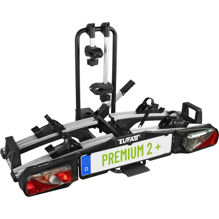 EUFAB 11523 Fahrradträger PREMIUM 2 Plus, E-Bike geeignet, für grosse Heckklappen, komplett vormonti