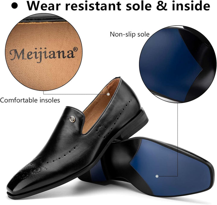 MEIJIANA Herren Mokassins Klassische Herren Anzug Schuhe Elegante Schuhe Leder Sommer Freizeitschuhe