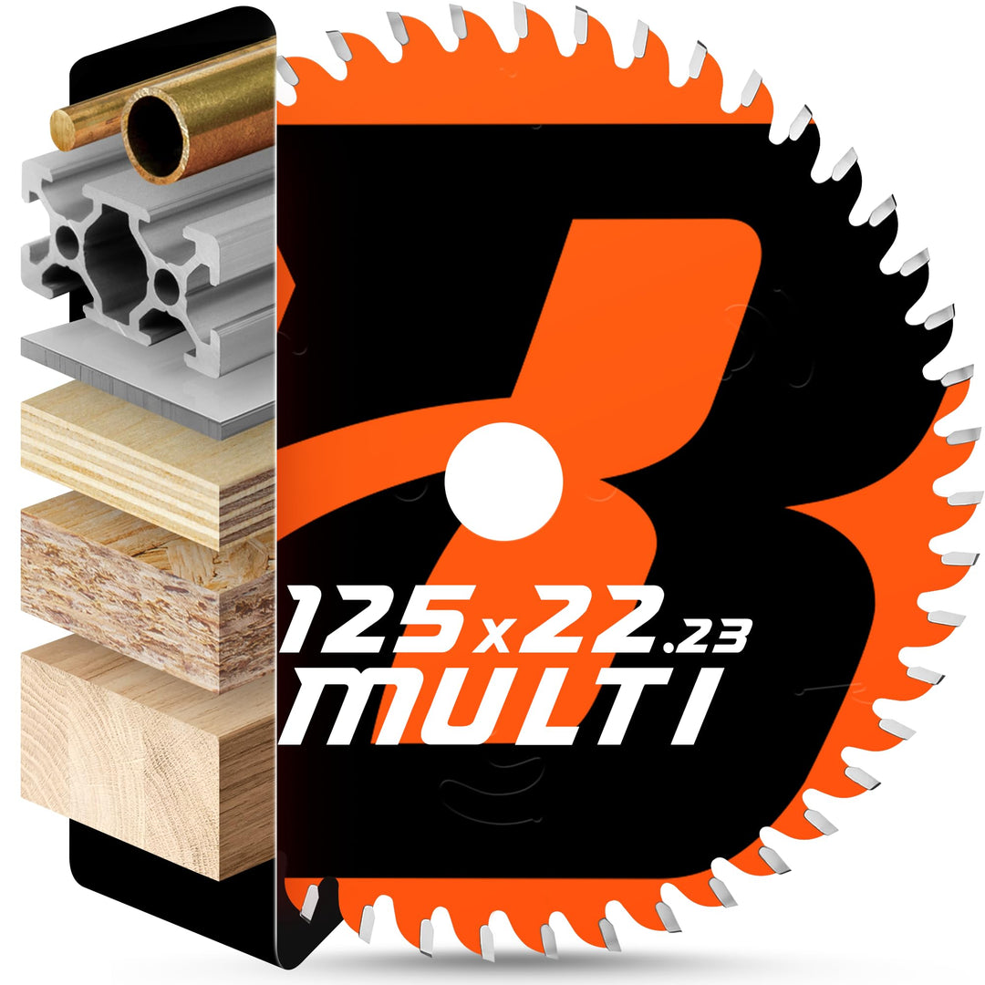 BAUBECK Sägeblatt für Winkelschleifer 125 - Multi Material Feinschnitt - Trennscheibe 125 Holz, Alum