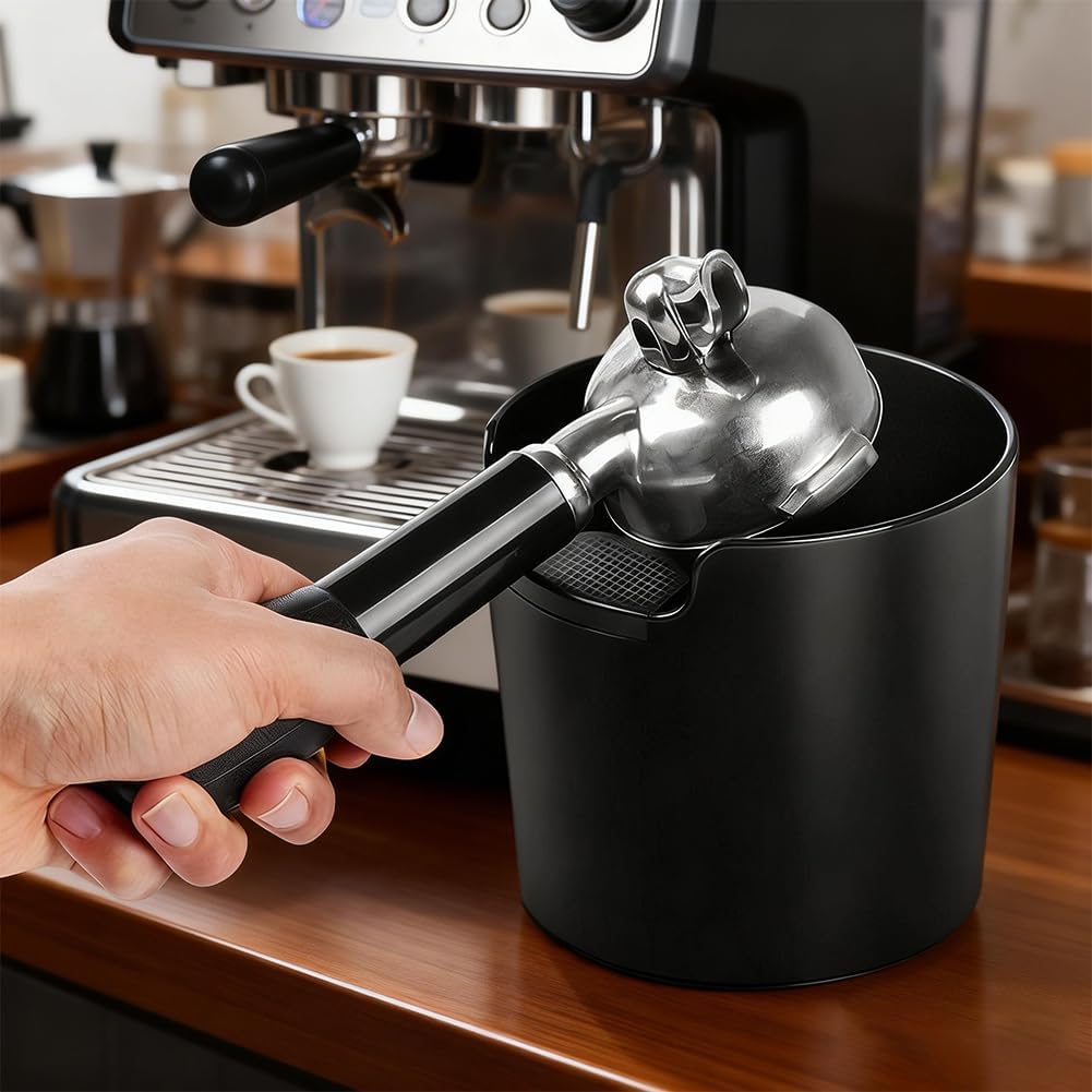 Abklopfbehälter für Siebträger, Espresso-Knockbox Abklopfbehälter Knock Box für Kaffeesatz, Kaffee K