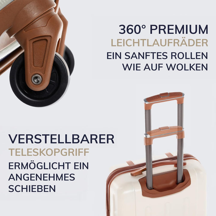 FERGÉ Kofferset Hartschale 3-teilig Milano Trolley-Set - Handgepäck 55 cm, L und XL 3er Set Hartscha