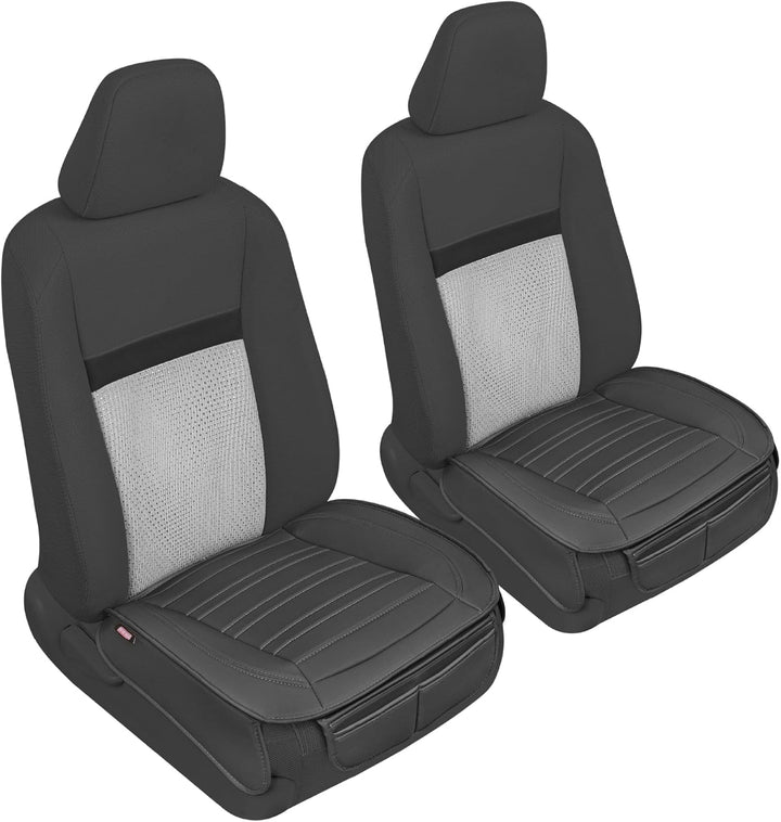 Motor Trend Sitzbezüge für Autos, LKWs, SUV, Kunstleder, vollständiges Set, schwarz, gepolsterte Aut