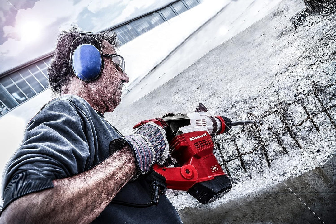 Einhell Bohrhammer TE-RH 38 E (1050 W, 9 J, Bohrleistung Ø 38 mm, SDS-Max-Aufnahme, Metall-Tiefenans