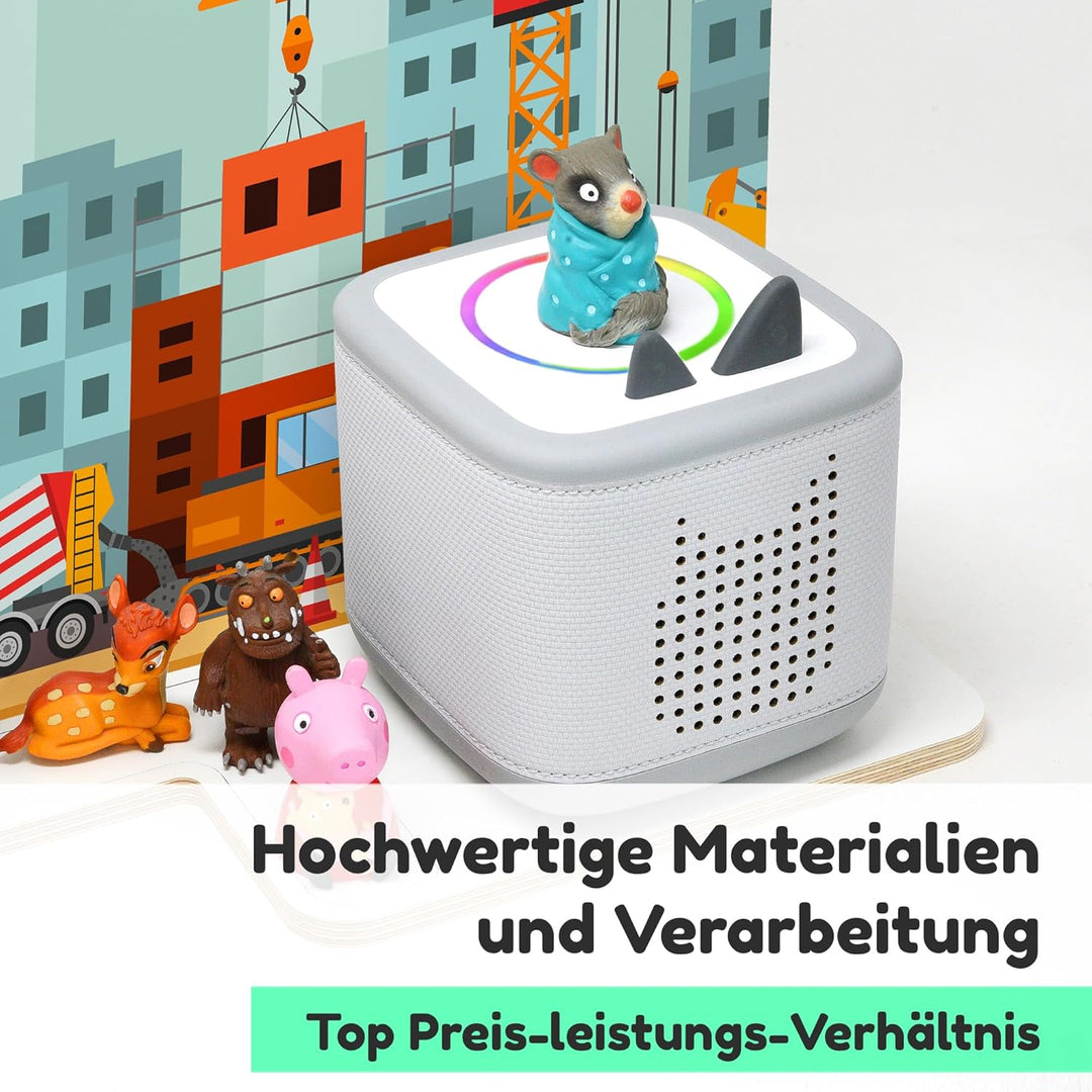 stadtecken Holzregal passend für Toniebox 2 I Geeignet für ca. 30 Tonies I Perfekte Aufbewahrung im
