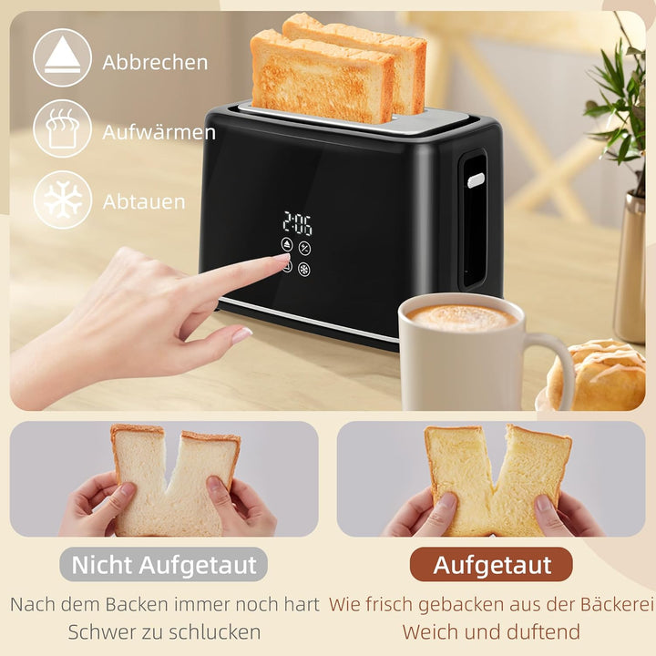 HOMCOM Wasserkocher Toaster Set Edelstahl 1,5L 2200W Wasserkocher automatischer mit Abschaltung 2 Sc