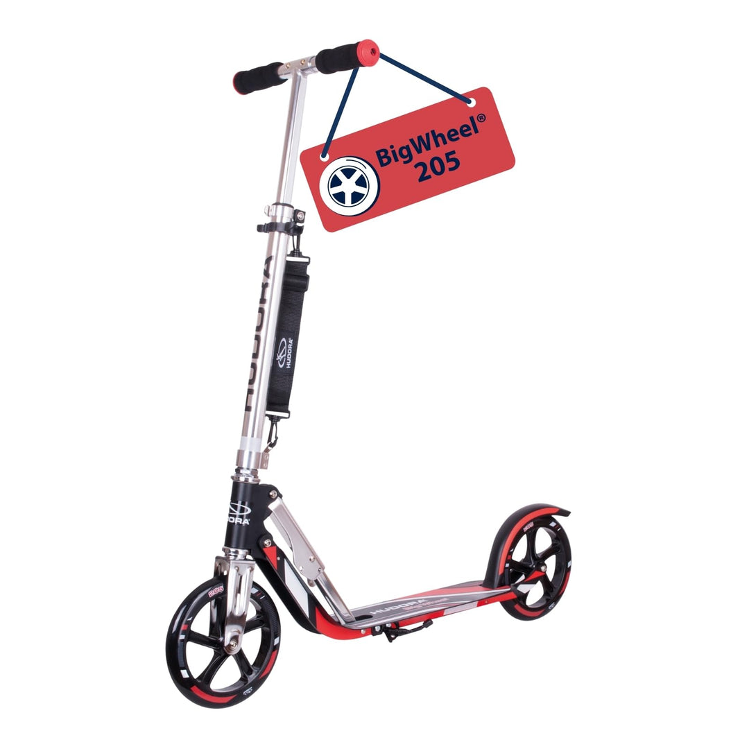 HUDORA BigWheel 205 Scooter - Stabiler Aluminium-Roller - Höhenjustierbarer &amp; zusammenklappbarer Cit