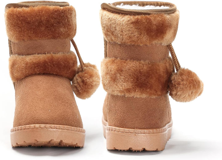 Mädchen Warm Gefütterte Schneestiefel Baby Kinder Plüsch Winterstiefel Flach rutschfeste Stiefel Kle